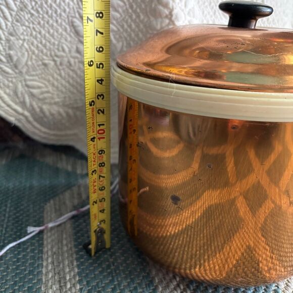 Vintage Copper ice bucket with Lid Lion head handles - Picture 8 of 8